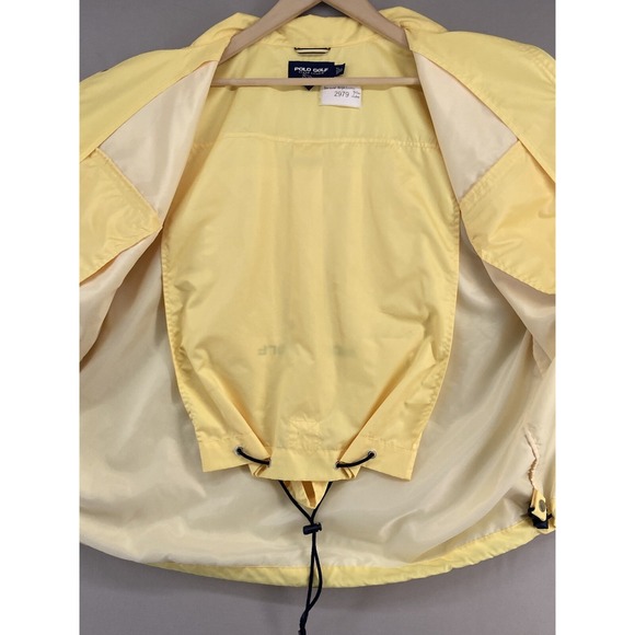 Polo Golf Ralph Lauren Windbreaker Jacket Mens XL Yellow Packable Bag-RARE-NICE - Picture 12 of 16